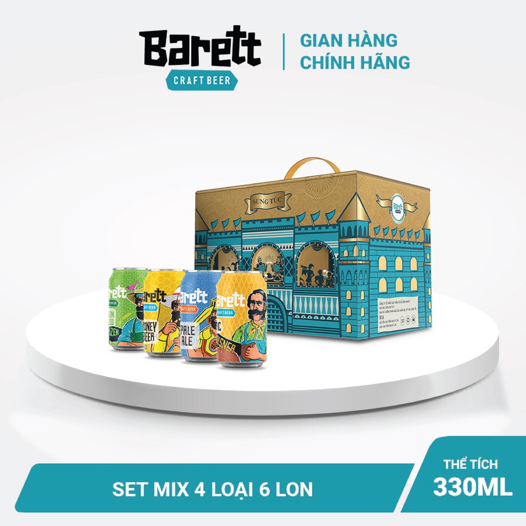 Set Barett  6 lon mix 4 vị