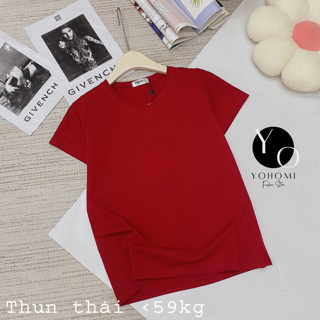 Áo thun nữ cổ tròn tay ngắn thun cotton thái cao cấp YoYo AT05