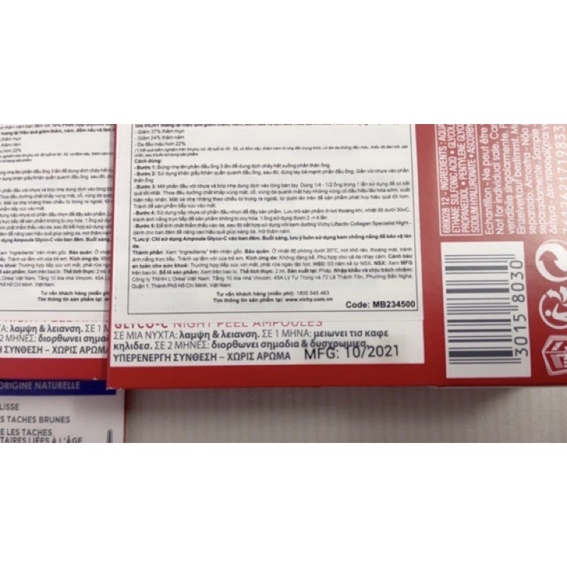 Ampoule Glyco-C Vichy giúp mờ thâm, sáng da