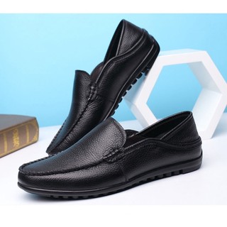 Giày lười da bò nam đế mềm cao su non BTGD19