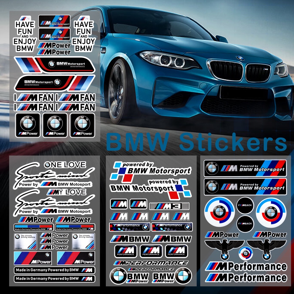 1 Bộ Nhãn Dán Logo BMW Phản Quang Chống Trầy Trang Trí Kính Chắn Gió Thân Xe Hơi