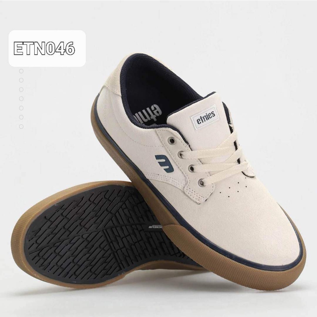 Giày nam Etnies trắng sữa đế nâu, hàng VNXK