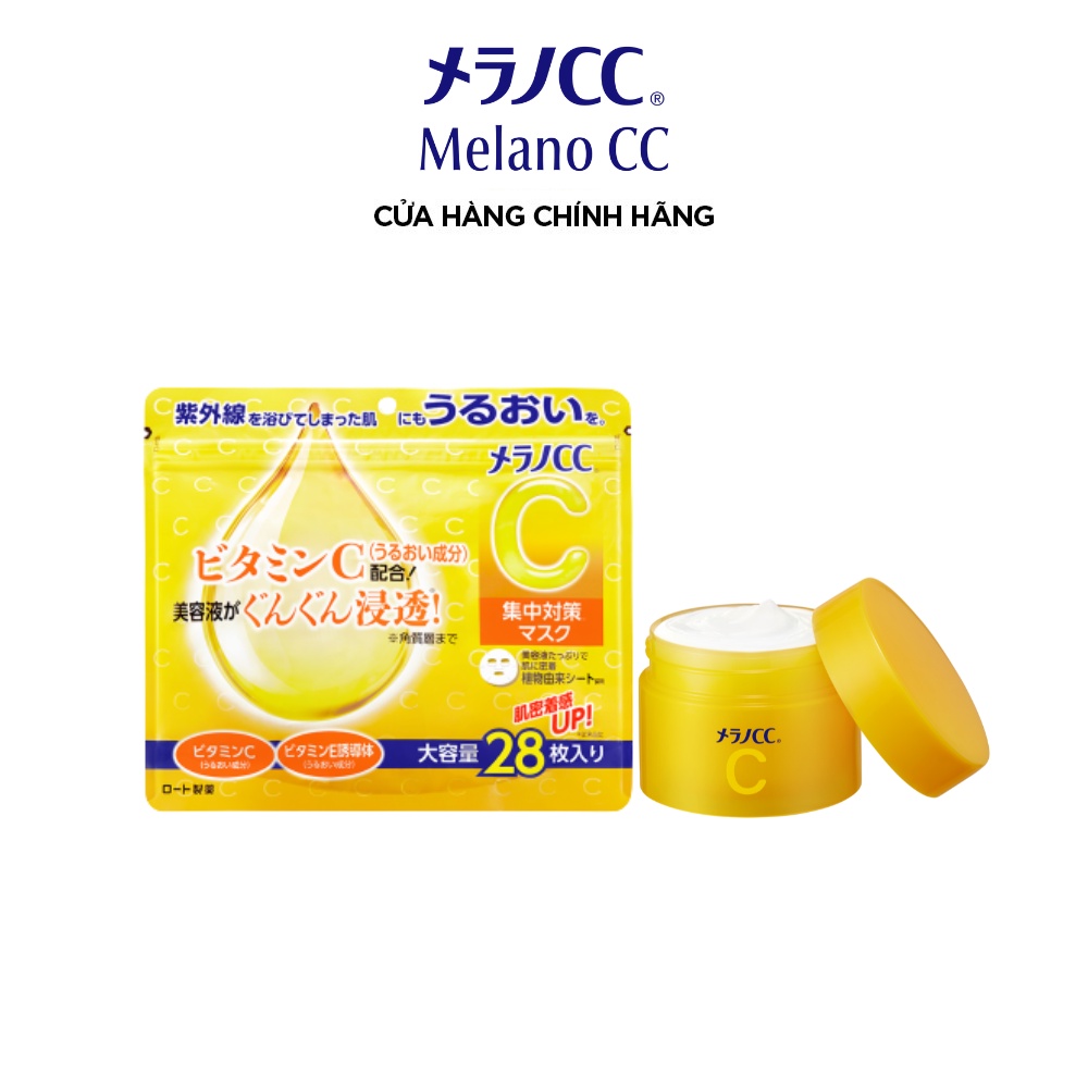 [VB] Bộ đôi sáng mịn da Melano CC Mặt nạ 28 miếng + Gel dưỡng trắng 100g