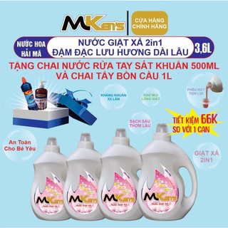 1 thùng nước giặt xả ultra mken's 2in1 tinh chất hương hải mã 3,6kg lưu hương 24h