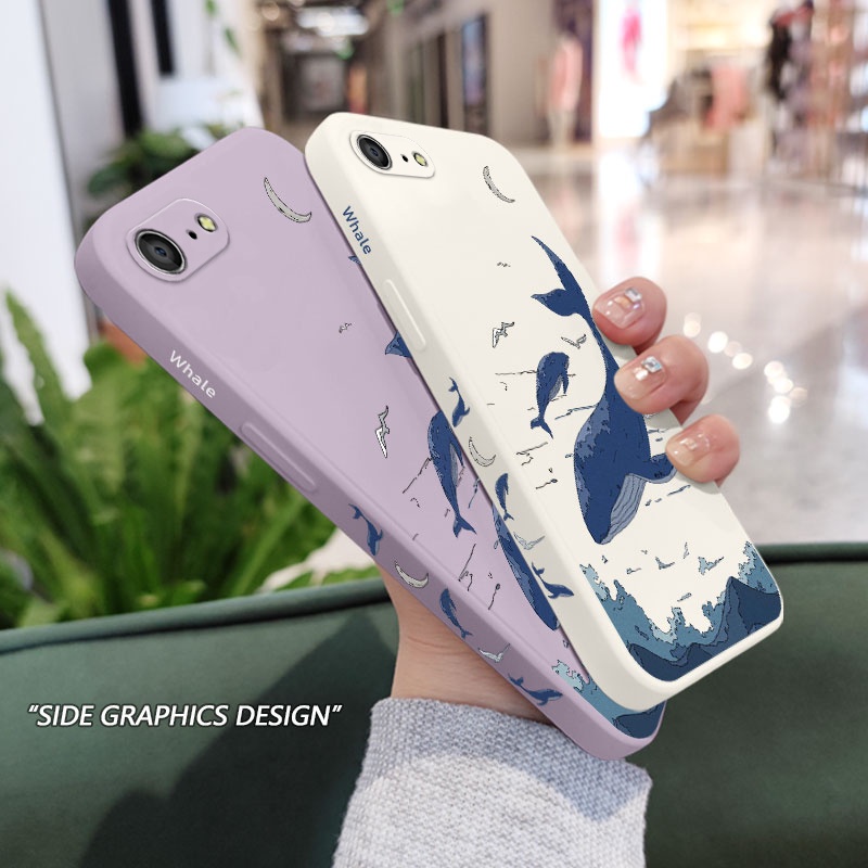 Ốp Điện Thoại Silicon Dẻo In Hình Cá Voi Cho IPhone 8 7 6 6S Plus SE 2020