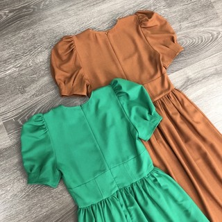 Đầm Midi Cổ vuông chất kate thun co giãn Express(2918)