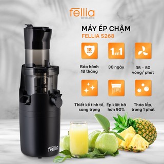 [VOUCHER 100K] Máy ép chậm Fellia S268 - giảm ồn - ép kiệt bã - không cần cắt nhỏ | Bảo hành 18 tháng - 1 đổi 1 30 ngày