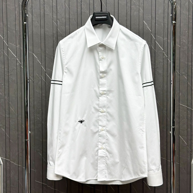 Áo sơ mi Christian Dr logo thêu ngực LA 1-1 on web [ QC Luxury Man ]