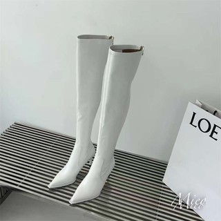 Boot đùi cao gót mũi nhọn khoá sau 7p fullbox