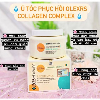 Kem ủ tóc olexrs hairsalon argan oil collagen complex 500ml phục hồi tóc hư tổn