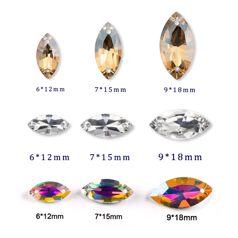 Hạt Pha Lê Mắt Ngựa May Bằng Thủy Tinh May Trên Hạt Giọt Nước May Vá Cho Váy Cưới