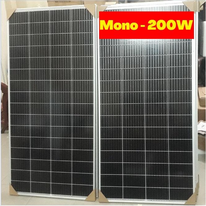 Tấm pin năng lượng mặt trời SOYER SOLAR 200W MONO- Hàng chính hãng, tặng Jack MC4- MỚI