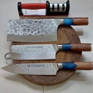 Bộ dao chặt, thái, lạng thịt, cá, gà sắc bén. dao bếp nhật