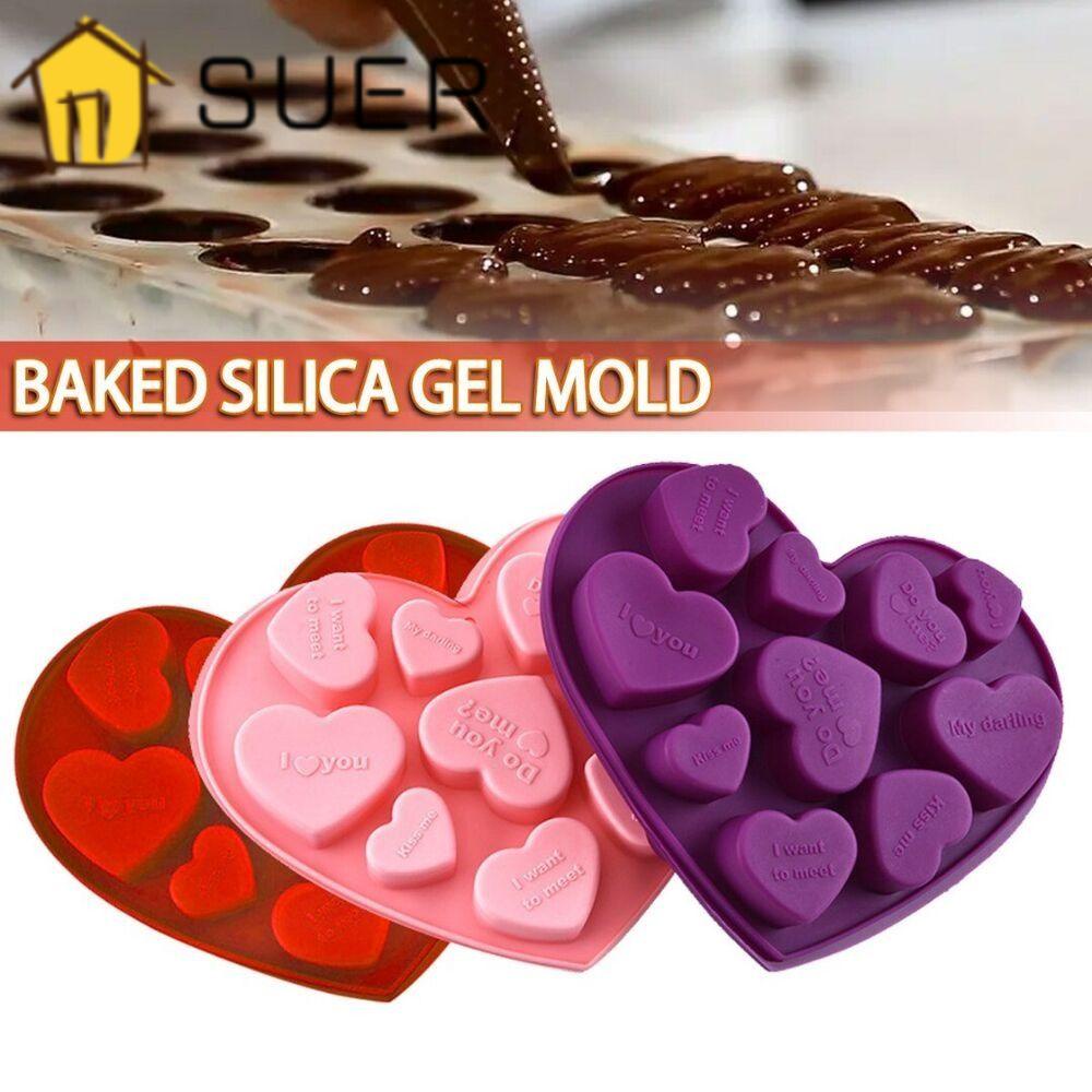 Khuôn Silicone Làm Sáp 3D DIY Hình Trái Tim Chữ Tiếng Anh Sáng Tạo