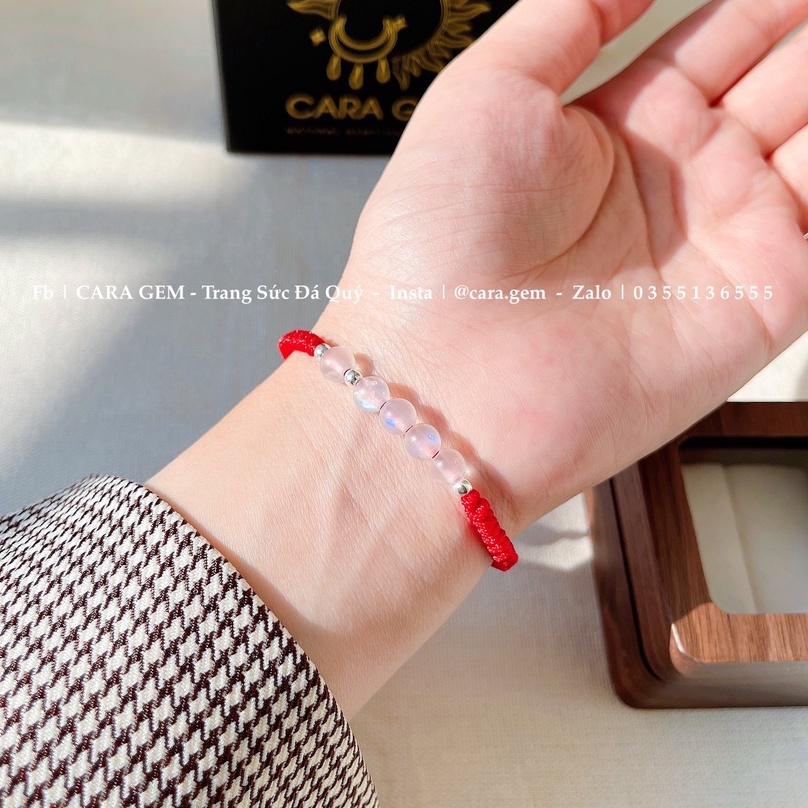 Vòng tay nữ đá Moonstone chữ sinh SP220 cara gem
