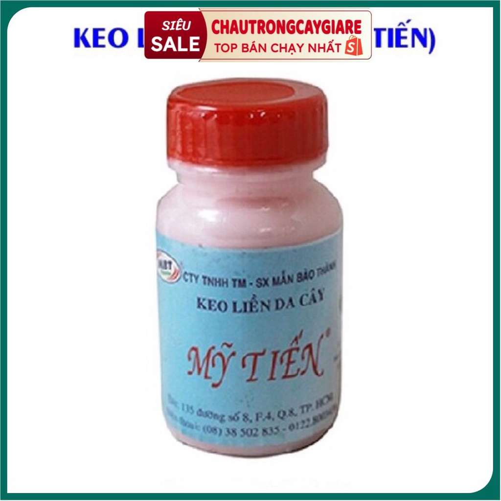 Keo liền da cây (keo liền sẹo) Mỹ Tiến dùng để xử lý vết cắt cây, dán lá, làm cây nhanh phục hồi và ra rễ, lọ 100g