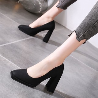 Giày cao gót vuông kiểu mới, giày cao gót, giày chống thấm nước, giày Mary Jane, giày cao gót, giày cao gót, giày nữ trí thức.