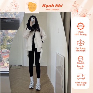 Quần legging nữ dài cạp cao nâng mông, quần tăm lót nỉ nữ ôm chân co giãn tốt