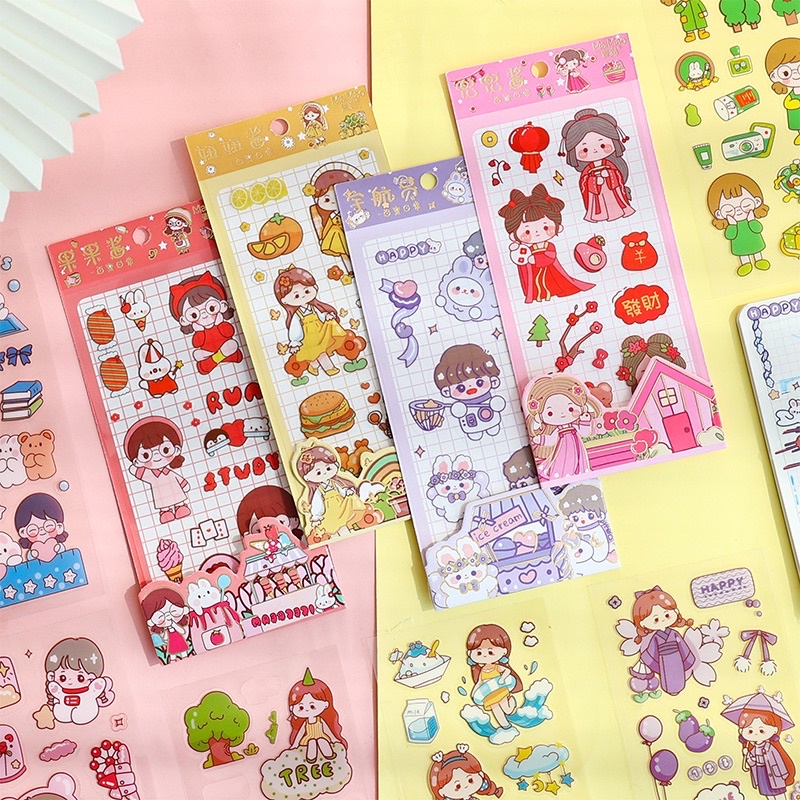 Set 6 tấm hình dán PET hoạ tiết hoạt hình Tiệm Ốc Sột-ST020