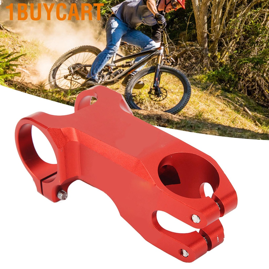 1buycart Mountain Bike Stem High Hardness ‑25 Degrees Aluminum Alloy Cutout Design Red for DIY Modification Upgrade