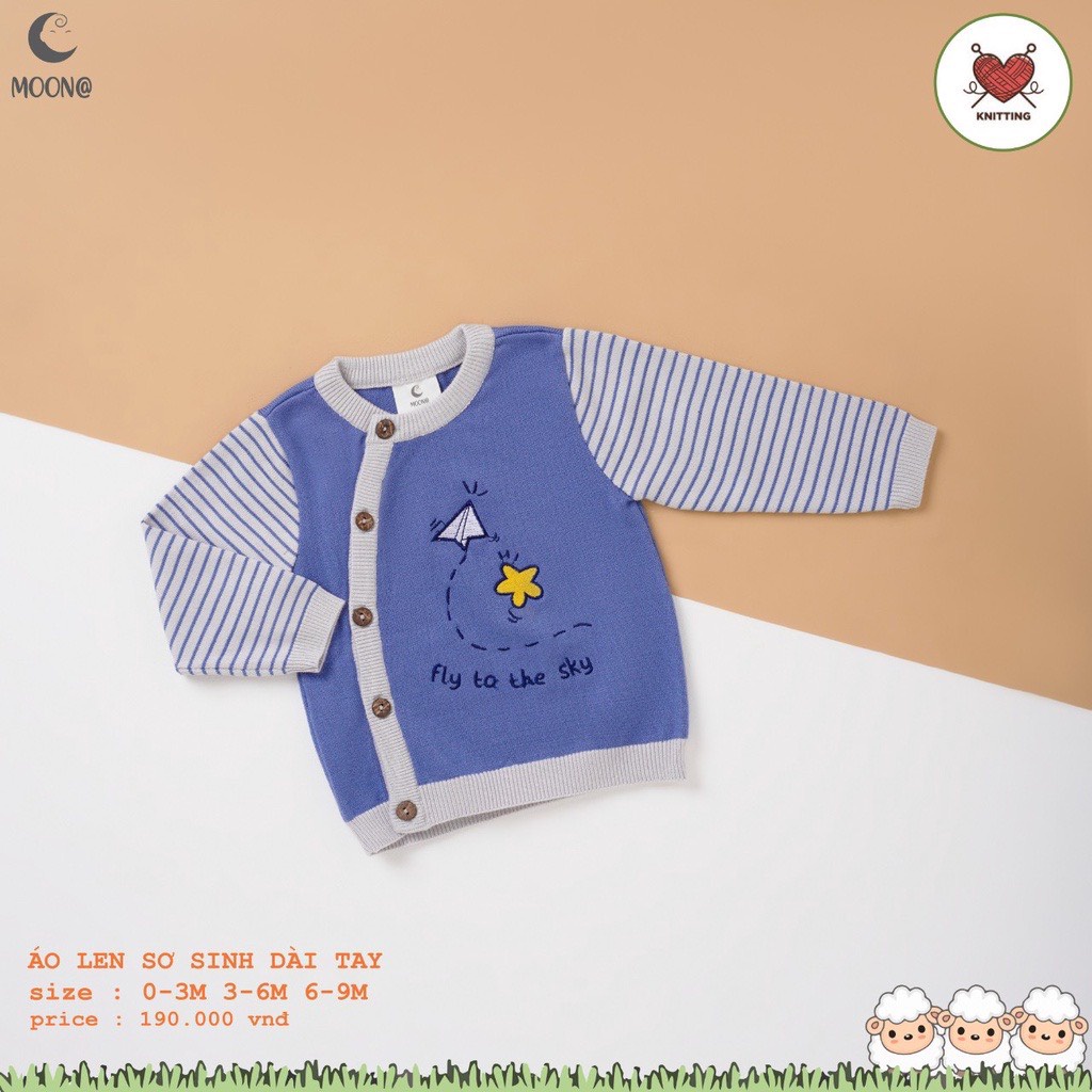 MOON - Áo len dài tay Moon cài chéo cho bé trai/bé gái mềm nhẹ ấm