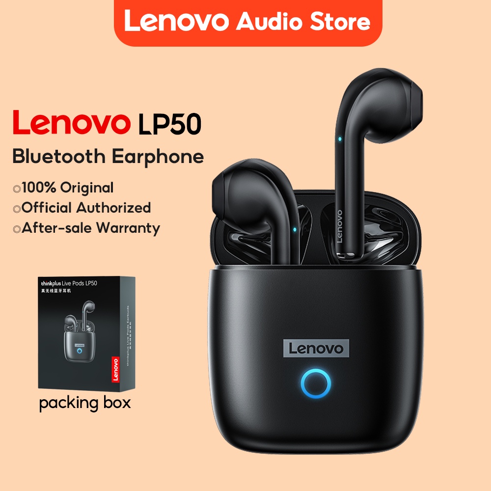 [Mã ELBMO2 giảm 12% đơn 500K] Tai nghe không dây Lenovo LP50 TWS Bluetooth 5.0 giảm tiếng ồn tích hợp micro