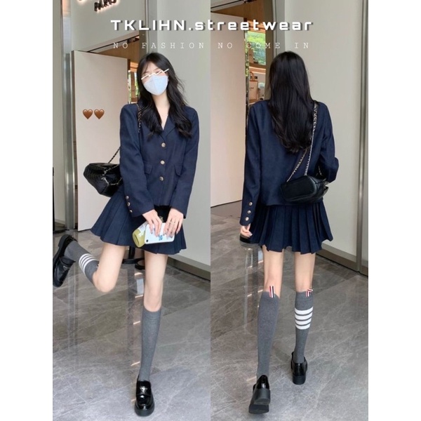 TKLIHN Set váy Vest phong cách tiểu thư HOT FASHIONITA 2023 Áo khoác blazer croptop