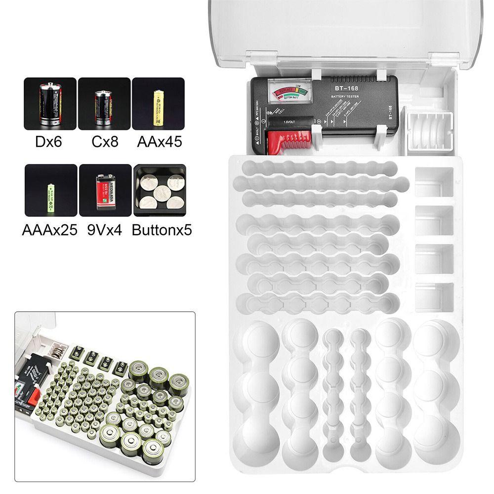 BEBETTERM Hộp Đựng Pin Kiểm Tra Sức Chứa Lớn Tiện Dụng Ốp