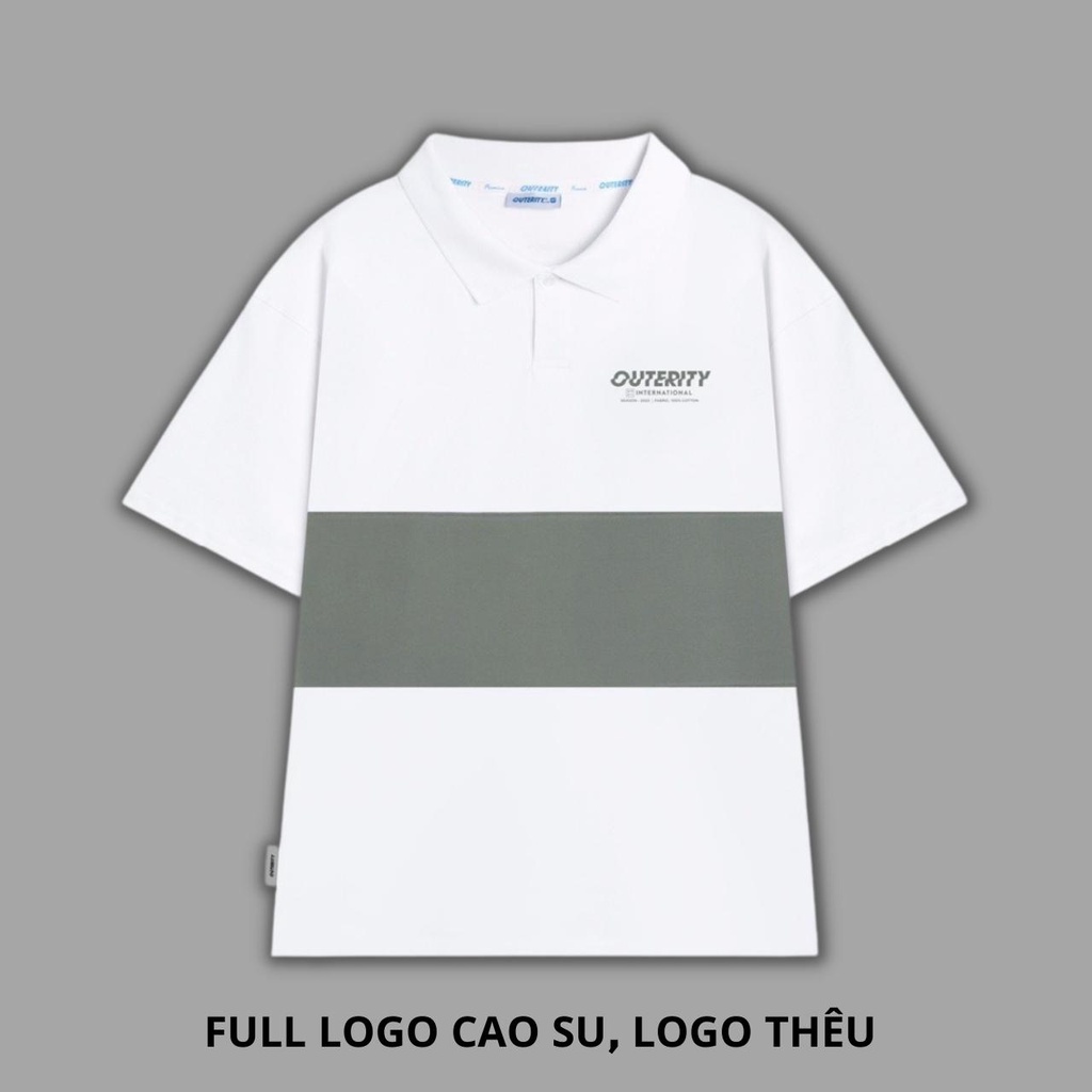 Áo polo nam nữ local brand unisex Outerity Cá Sấu Cross Cut / Đen&Xám / ORT.B 704 localbrand2023 abiunisex | BigBuy360 - bigbuy360.vn