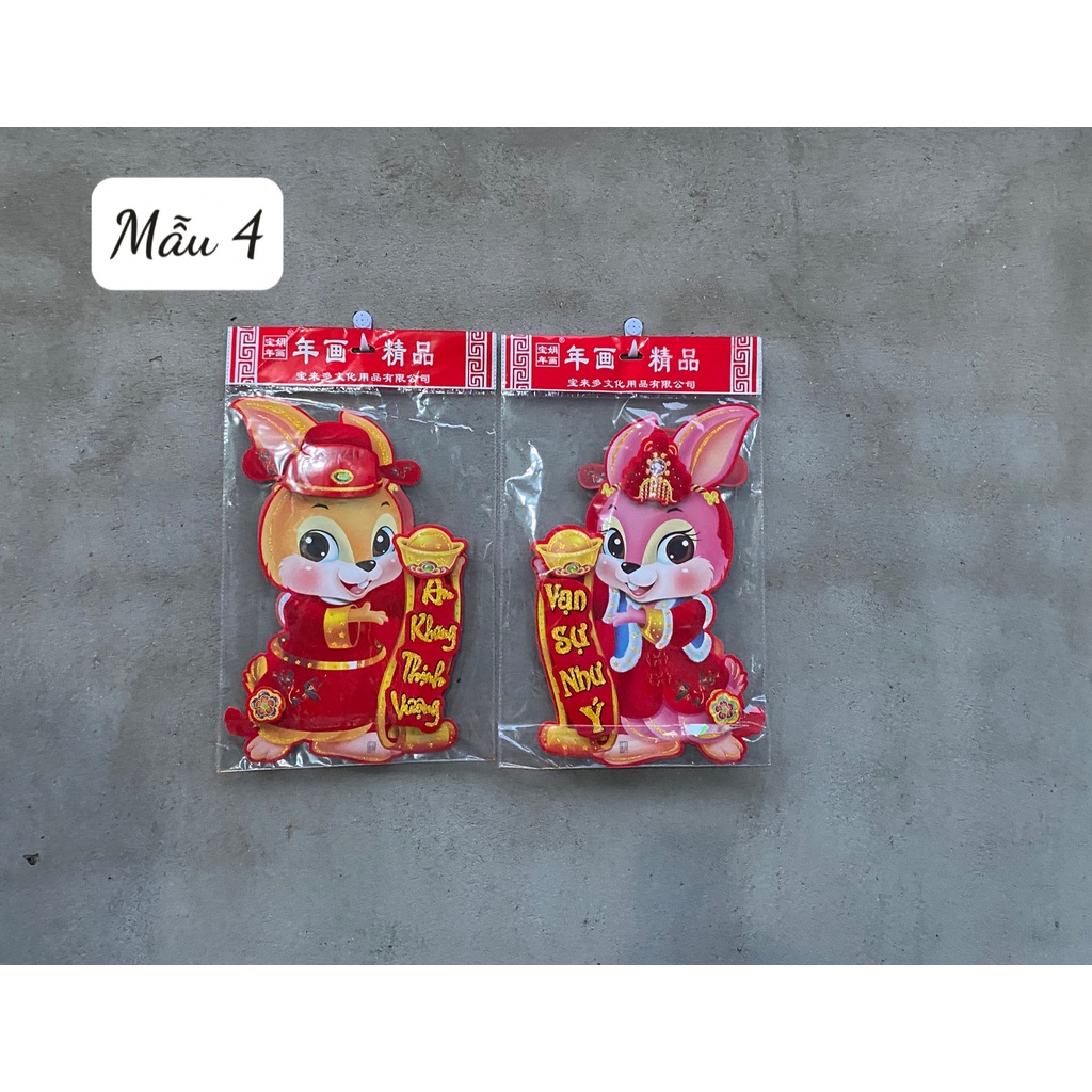 BỘ ĐÔI GIẤY DÁN TƯỜNG MÈO THẦN TÀI,GIẤY DÁN CỬA KÍNH SIZE 40CM/SIZE 60CM