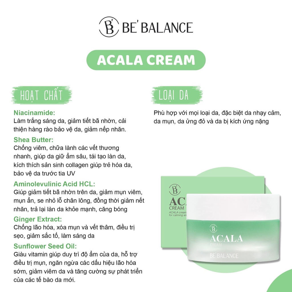 Kem dưỡng da Acala Cream Be'Balance