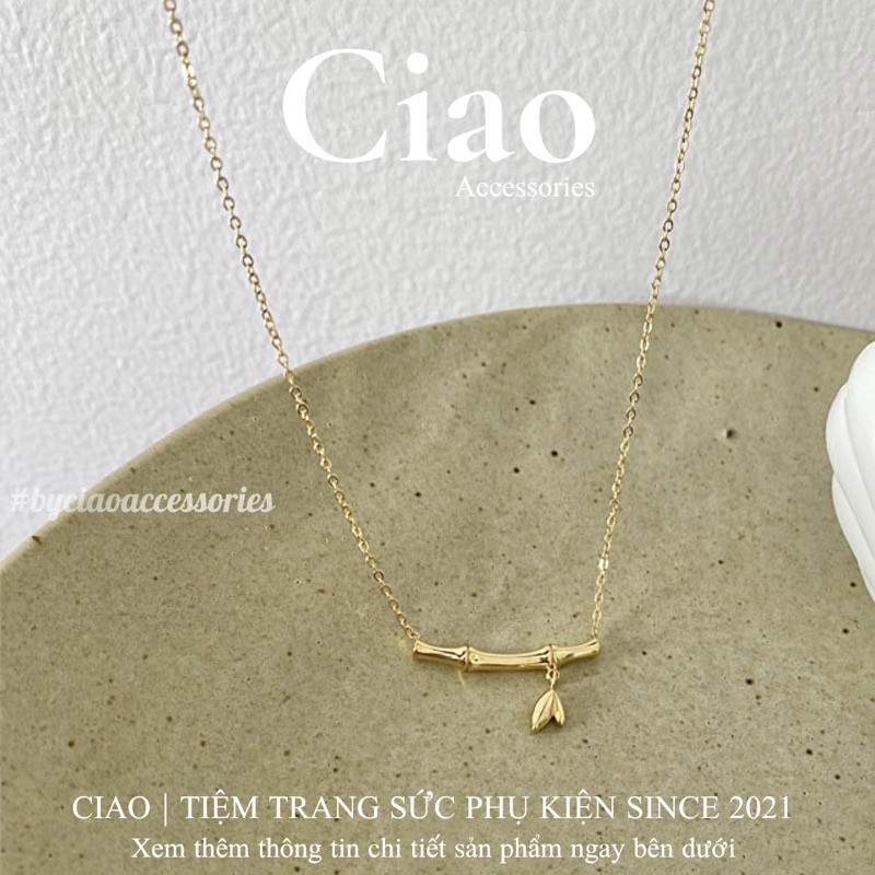 [HOẢ TỐC 1H] Dây chuyền/ Vòng cổ titan không gỉ thiết kế hình cây tre đơn giản Bamboo Ciao