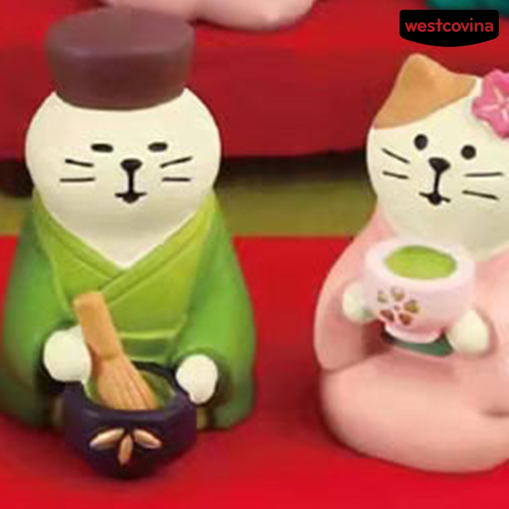 [WEST]⚘Mô Hình Chú Mèo Bằng Nhựa Resin Phong Cách Nhật Bản Đáng Yêu Trang Trí Nhà Cửa DIY