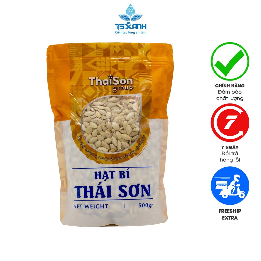 Hạt Bí Sạch Thái Sơn Gia Lai rang muối loại hạt lớn bì zipper 500gr HB0.5L