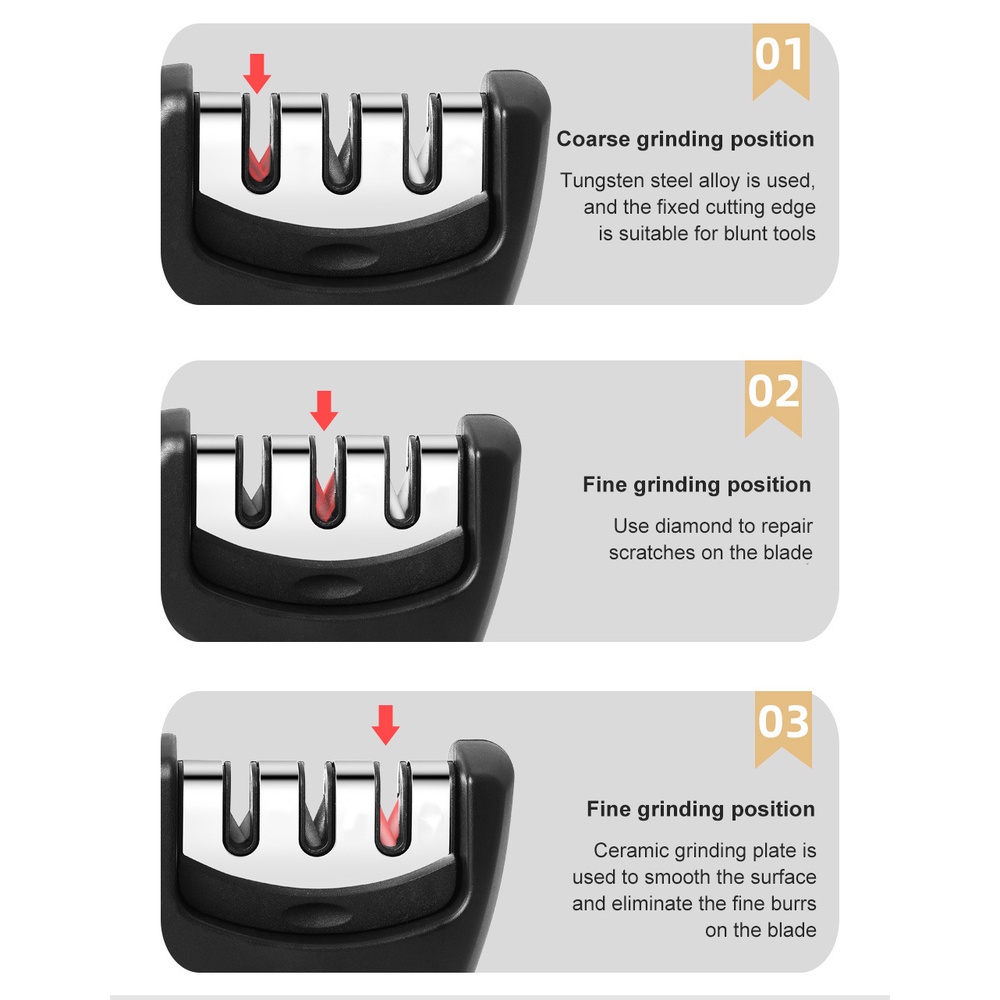 Set 4 Đá Mài Dao Màu Đen Đa Năng Tiện Dụng Cho Nhà Bếp