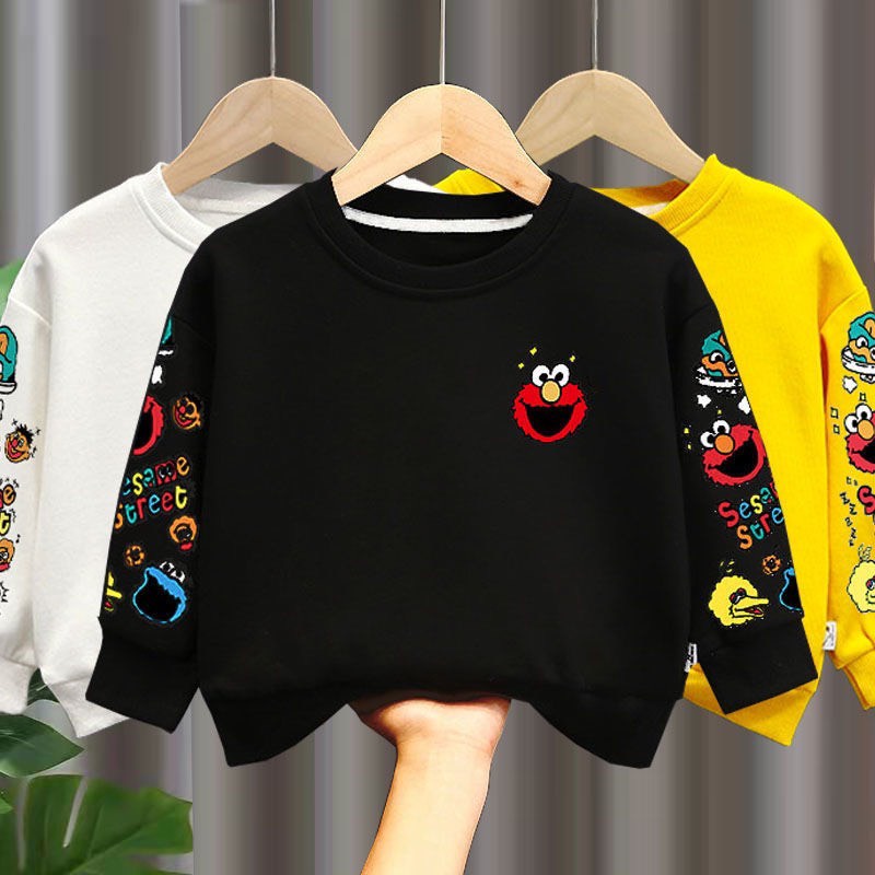 Áo phông dài tay cho bé, áo dài tay bé trai bé gái chất nỉ da cá cao cấp in hình monter - HADU KIDS 7- 28 kg