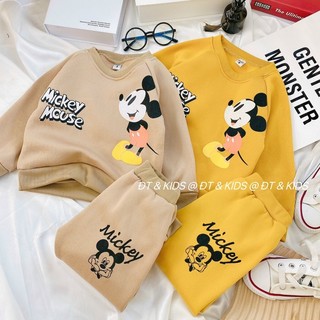 Bộ quần áo trẻ em, bộ nỉ tàu in hình micky cực xinh cho bé trai bé gái 7-24kg