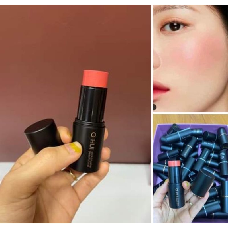 Má Hồng Kem Ohui Stick Blusher Peach Coral 7g Dạng Thỏi, Màu Đẹp Lâu Trôi, Trang Điểm Tự Nhiên