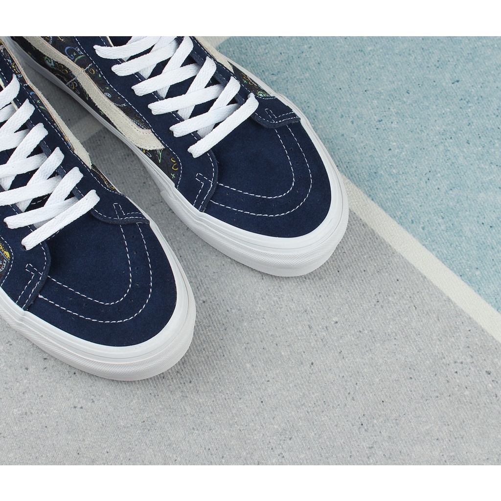 Giày Thể Thao Vans Chính Hãng Màu Xanh navy / cashew nut flower Sk8 Thời Trang Cho Nam Và Nữ