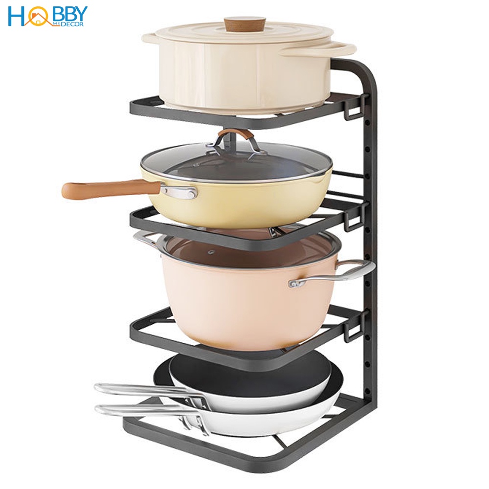 Kệ để vung nồi nhiều tầng tùy chọn HOBBY Home Decor KNV1 - đặt dưới bếp hoặc dán lên tường