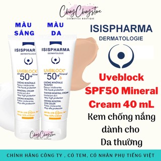 [TEM CTY] ISIS PHARMA Uveblock SPF50 Mineral Cream 40 mL - Kem chống nắng dành cho da thường