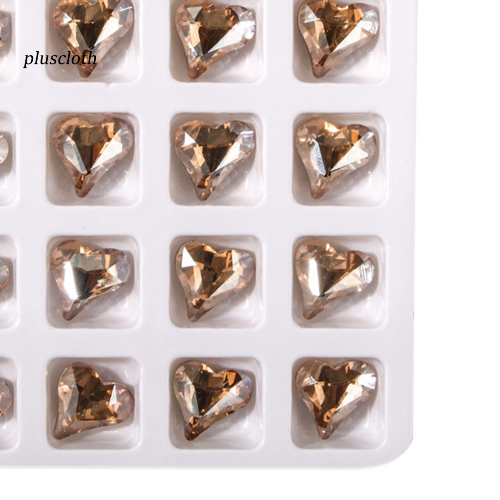 Bộ 20 Phụ Kiện Trang Trí Móng Tay Hình Trái Tim 3D Màu Sắc