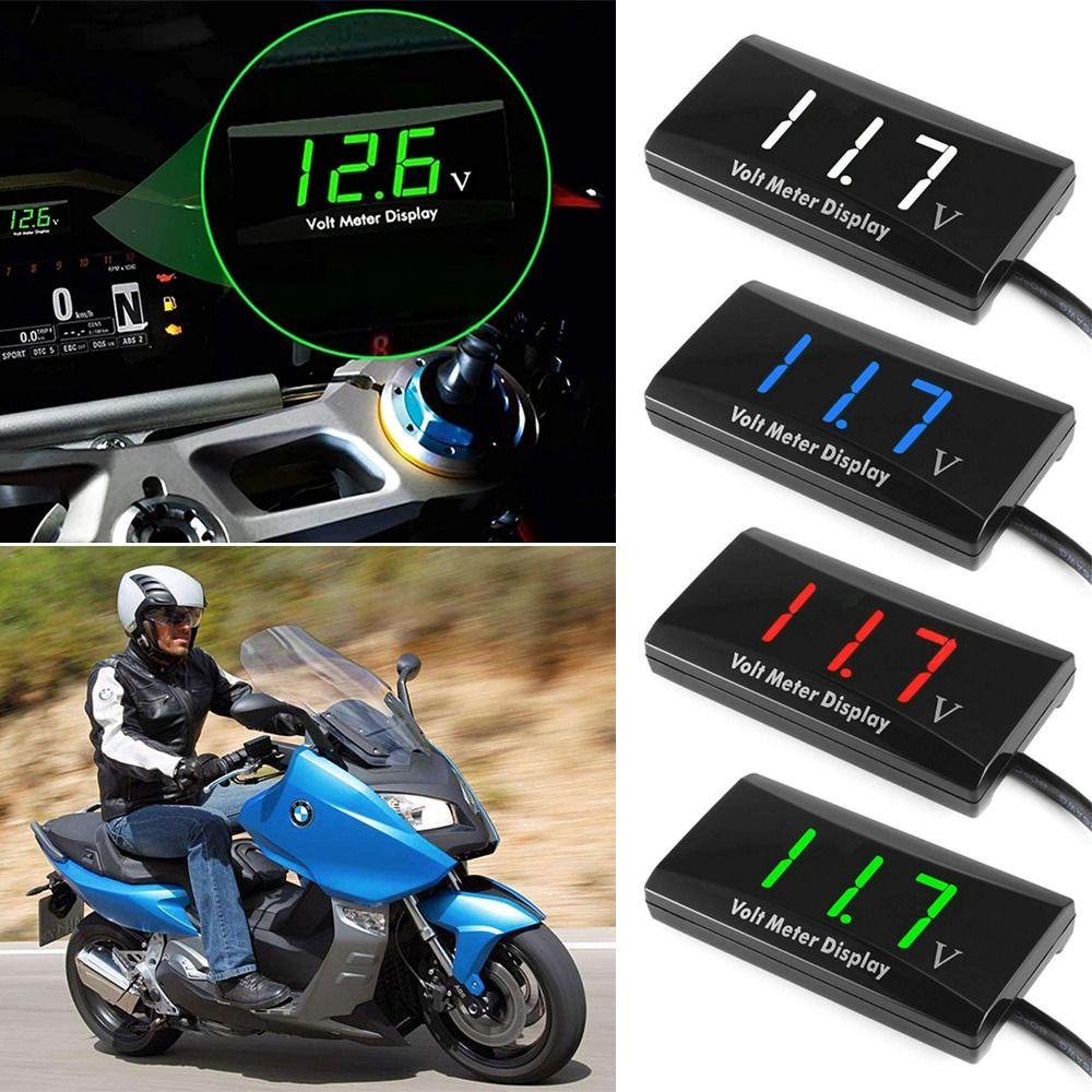 LANSEL Vôn Kế Điện Tử Màn Hình LCD Chống Nước Cho Xe Hơi Xe Máy