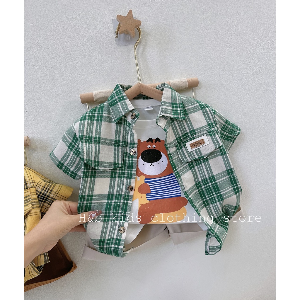 Set quần áo 3ct kẻ tiger bé trai