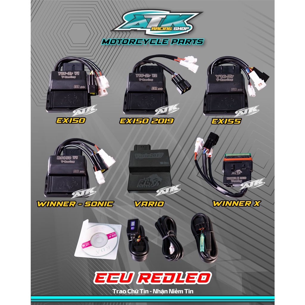 Ecu Redleo V Racing dành cho xe Ex150 Ex155 Winner v1 Sonic winner X Satria Vario mẫu mới nhất năm 2022