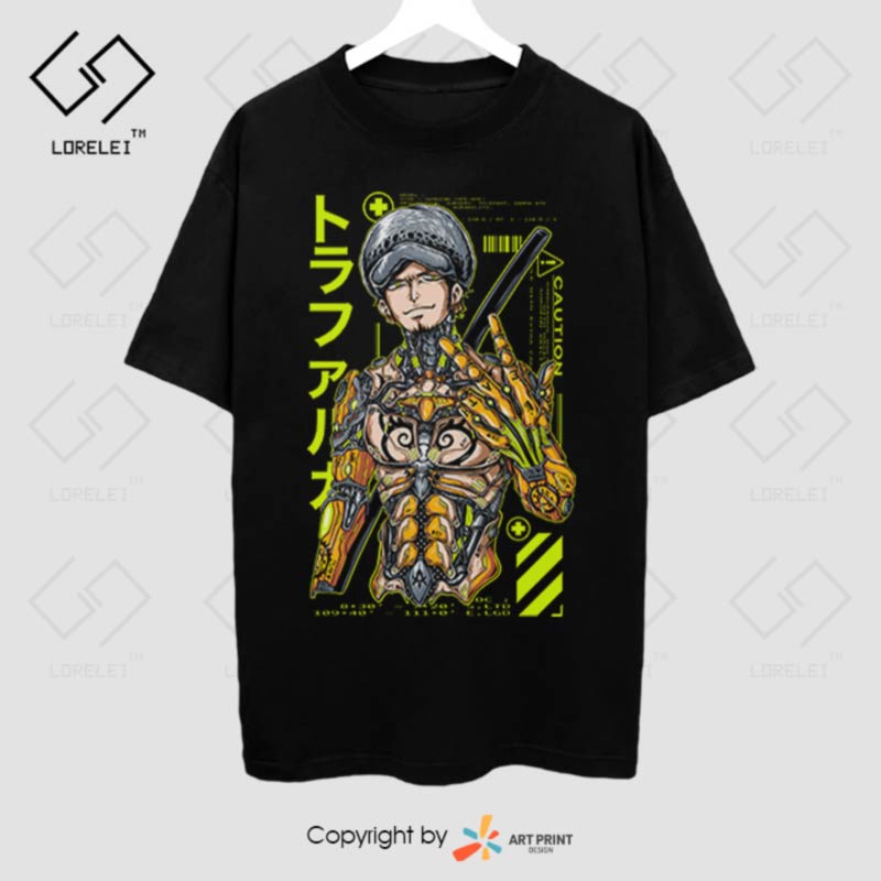 Áo thun One Piece Law Robot Digital Art (Black) ngắn tay