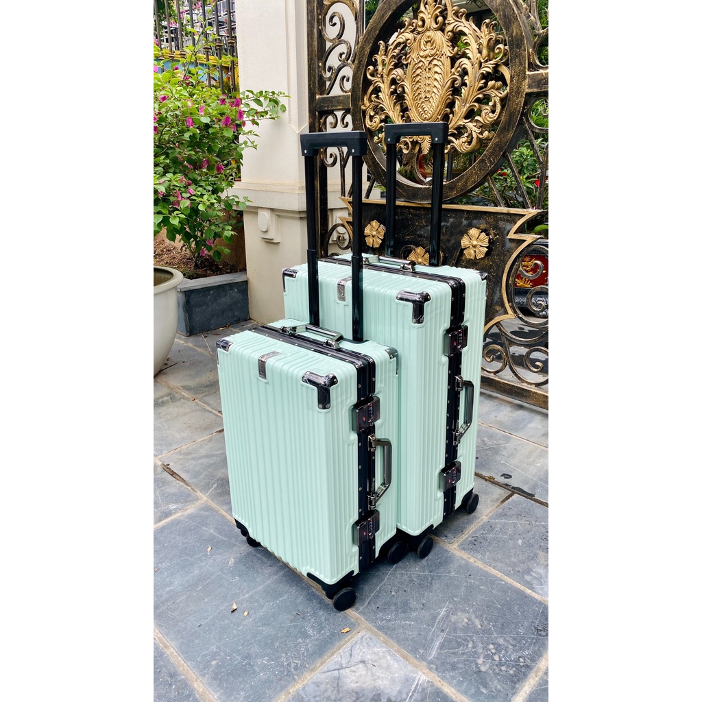 Vali khung nhôm khóa sập cao cấp chống vỡ, chống trộm size 20 inch 24 inch ( bh tron đời )