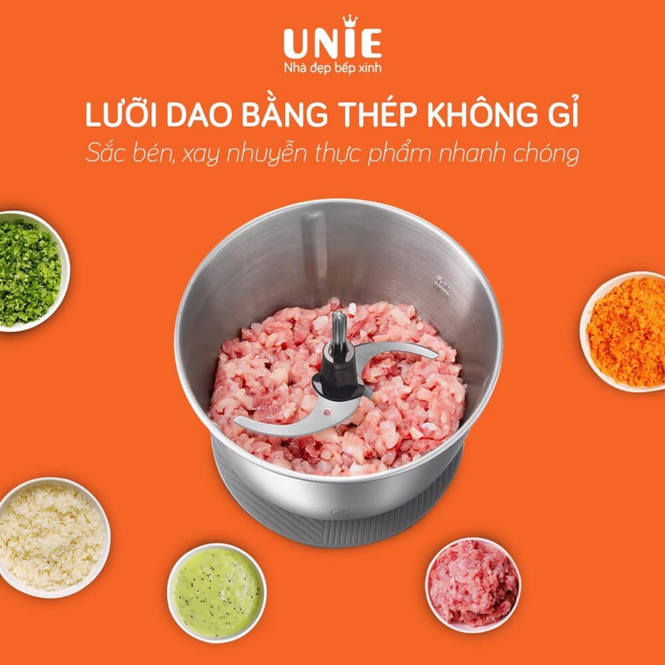 Máy Xay Thịt, Máy Xay Đa Năng UNIE UE-226 - 3 Cối Inox 304 - 2 Lưỡi Xay