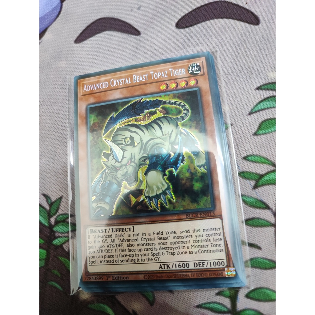 1 lá thẻ bài Advanced Crystal Beast Topaz Tiger - BLCR-EN013 - Secret Rare 1st Edition