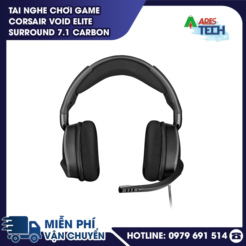 ✔️Tai nghe gaming CORSAIR VOID ELITE Surround 7.1 Carbon / Cherry -Khung kim loại✔️Bảo hành 24 tháng